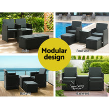 Load image into Gallery viewer, Gardeon Recliner Chairs Sun Lounge Wicker Lounger Outdoor Furniture Patio Sofa