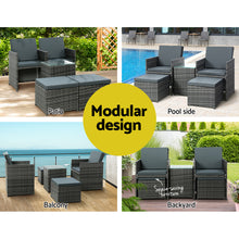 Load image into Gallery viewer, Gardeon Recliner Chairs Sun Lounge Wicker Lounger Outdoor Furniture Patio Sofa