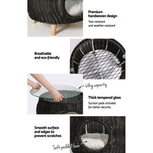 Load image into Gallery viewer, Gardeon Side Table Coffee Pet Bed Indoor Wicker Outdoor Furniture Patio Desk