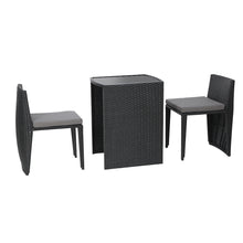 Load image into Gallery viewer, Gardeon 3-Piece Outdoor Dining Set Wicker Table Chairs Bistro Patio Furniture