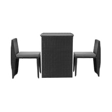Load image into Gallery viewer, Gardeon 3-Piece Outdoor Dining Set Wicker Table Chairs Bistro Patio Furniture