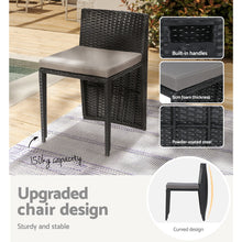 Load image into Gallery viewer, Gardeon 3-Piece Outdoor Dining Set Wicker Table Chairs Bistro Patio Furniture