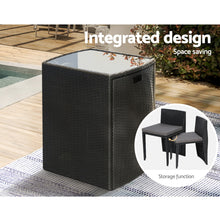 Load image into Gallery viewer, Gardeon 3-Piece Outdoor Dining Set Wicker Table Chairs Bistro Patio Furniture