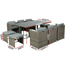 Load image into Gallery viewer, Gardeon 11 PCS Outdoor Dining Set Table Chairs Patio Lounge Setting Furniture