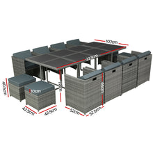 Load image into Gallery viewer, Gardeon 13 PCS Outdoor Dining Set Table Chairs Patio Lounge Setting Furniture