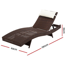 Load image into Gallery viewer, Gardeon Outdoor Sun Lounge Setting Wicker Lounger Day Bed Rattan Patio Furniture Brown