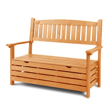 Load image into Gallery viewer, Gardeon Outdoor Storage Bench Box Wooden Garden Chair 2 Seat Timber Furniture