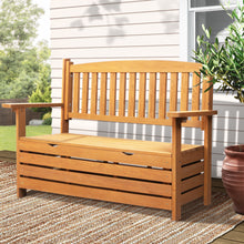 Load image into Gallery viewer, Gardeon Outdoor Storage Bench Box Wooden Garden Chair 2 Seat Timber Furniture