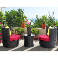 Load image into Gallery viewer, Gardeon 4 Piece PE Wicker Outdoor Chair Bar Lounge Set - Black