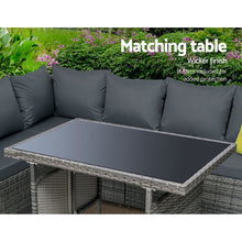 Load image into Gallery viewer, Gardeon Outdoor Patio Dining Sofa Table & Chair Lounge Set Grey