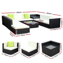 Load image into Gallery viewer, Gardeon 11PC Sofa Set with Storage Cover Outdoor Furniture Wicker