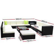 Load image into Gallery viewer, Gardeon 13PC Outdoor Furniture Sofa Set Wicker Garden Patio Lounge