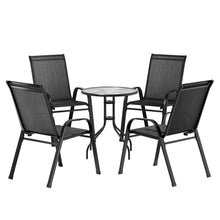 Load image into Gallery viewer, Gardeon Outdoor Furniture 5PC Table and chairs Stackable Bistro Set Patio Coffee