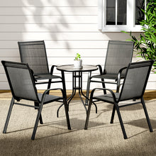 Load image into Gallery viewer, Gardeon Outdoor Furniture 5PC Table and chairs Stackable Bistro Set Patio Coffee
