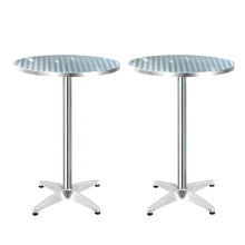 Load image into Gallery viewer, Gardeon 2pcs Outdoor Bar Table Furniture Adjustable Aluminium Cafe Table Round