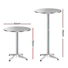 Load image into Gallery viewer, Gardeon 4pcs Outdoor Bar Table Furniture Adjustable Aluminium Cafe Table Round