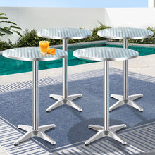 Load image into Gallery viewer, Gardeon 4pcs Outdoor Bar Table Furniture Adjustable Aluminium Cafe Table Round