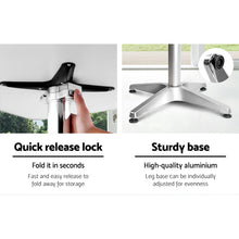 Load image into Gallery viewer, Bar Table Outdoor Furniture Adjustable Aluminium Pub Cafe Indoor Square Gardeon