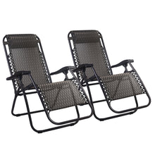 Load image into Gallery viewer, Gardeon Set of 2 Zero Gravity Chairs Reclining Outdoor Furniture Sun Lounge Folding Camping Lounger Grey