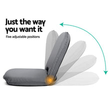 Load image into Gallery viewer, Artiss Floor Lounge Camping Portable Recliner Beach Chair Folding Outdoor Grey