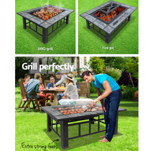 Load image into Gallery viewer, Fire Pit BBQ Grill Table Outdoor Garden Patio Camping Wood Charcoal Fireplace