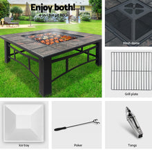 Load image into Gallery viewer, Fire Pit BBQ Grill Smoker Table Outdoor Garden Ice Pits Wood Firepit