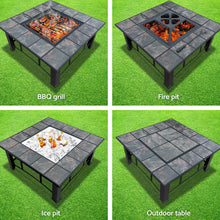 Load image into Gallery viewer, Fire Pit BBQ Grill Smoker Table Outdoor Garden Ice Pits Wood Firepit
