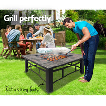 Load image into Gallery viewer, Fire Pit BBQ Grill Smoker Table Outdoor Garden Ice Pits Wood Firepit