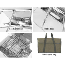 Load image into Gallery viewer, Grillz Camping Fire Pit BBQ 2-in-1 Grill Smoker Outdoor Portable Stainless Steel