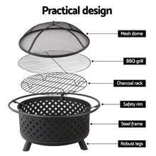 Load image into Gallery viewer, Fire Pit BBQ Grill Smoker Portable Outdoor Fireplace Patio Heater Pits 30"