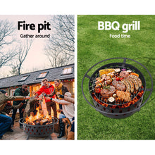 Load image into Gallery viewer, Fire Pit BBQ Charcoal Grill Ring Portable Outdoor Kitchen Fireplace 32"