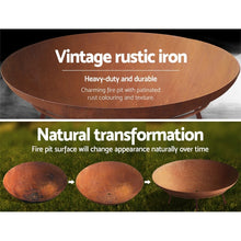 Load image into Gallery viewer, Grillz Rustic Fire Pit Heater Charcoal Iron Bowl Outdoor Patio Wood Fireplace 60CM