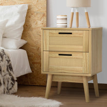 Load image into Gallery viewer, Artiss Bedside Tables Rattan 2 Drawers Side Table Nightstand Storage Cabinet