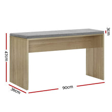 Load image into Gallery viewer, Artiss Dining Bench NATU Upholstery Seat Stool Chair Cushion Kitchen Furniture Oak 90cm