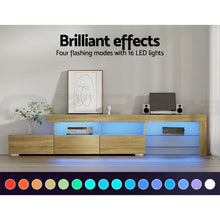 Load image into Gallery viewer, Artiss TV Cabinet Entertainment Unit Stand RGB LED Gloss Furniture 215cm Wood