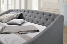 Load image into Gallery viewer, French Daybed with Trundle Bed Frame Fabric Upholstery - Grey-Furniture-The White Mall