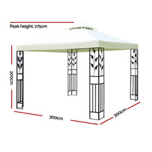 Load image into Gallery viewer, Instahut Gazebo 3x3m Party Marquee Outdoor Wedding Event Tent Iron Art Canopy White