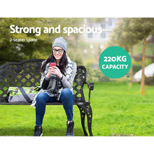 Load image into Gallery viewer, Gardeon Garden Bench Patio Porch Park Lounge Cast Aluminium Outdoor Furniture