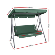 Load image into Gallery viewer, Gardeon Swing Chair Hammock Outdoor Furniture Garden Canopy Bench Seat Green
