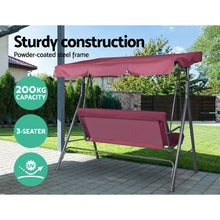 Load image into Gallery viewer, Gardeon Outdoor Swing Chair Hammock 3 Seater Garden Canopy Bench Seat Backyard