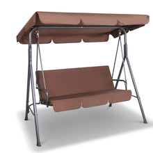 Load image into Gallery viewer, Gardeon 3 Seater Outdoor Canopy Swing Chair - Coffee