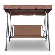 Load image into Gallery viewer, Gardeon 3 Seater Outdoor Canopy Swing Chair - Coffee