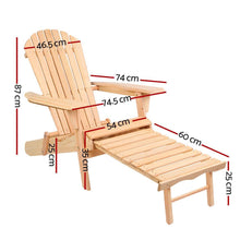 Load image into Gallery viewer, Gardeon Adirondack Wood Deck Chair | Pool Chair-Furniture-The White Mall
