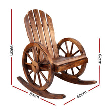 Load image into Gallery viewer, Gardeon Wagon Wheels Rocking Chair - Brown-Furniture-The White Mall