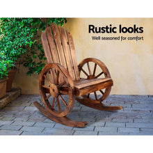 Load image into Gallery viewer, Gardeon Wagon Wheels Rocking Chair - Brown-Furniture-The White Mall
