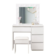Load image into Gallery viewer, Glamorous Dressing Table Stool Set with Light Bulbs, LED Makeup Mirror & Jewellery Organizer Cabinet-Dressing Table-The White Mall