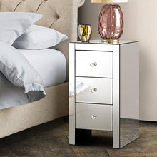 Load image into Gallery viewer, Artiss Mirrored Bedside table Drawers Furniture Mirror Glass Quenn Silver-Furniture-The White Mall