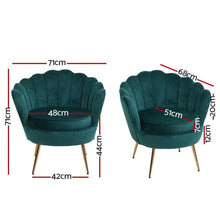 Load image into Gallery viewer, Green Luxurious Velvet Accent Armchair-Furniture-The White Mall