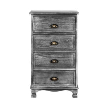 Load image into Gallery viewer, Grey 4 Drawer Hamptons Bedside or Side Table-Bedside Tables-The White Mall