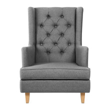 Load image into Gallery viewer, Grey Classic Rocking or Still Armchair front on.